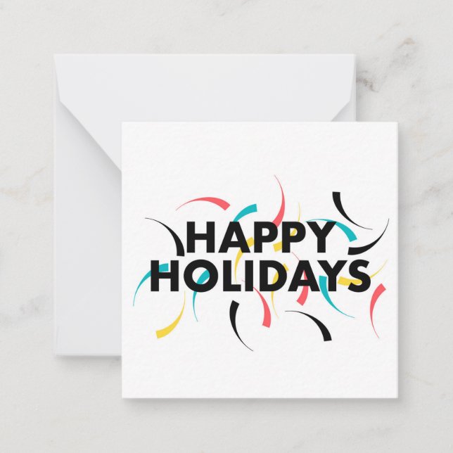 Cartão De Notas Design moderno e divertido de "Felizes Feriados" (Frente)