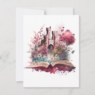 Cartão De Notas Design para Amante de Livros de Fantasia