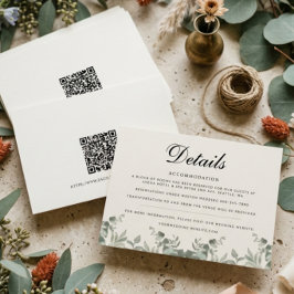 Cartão De Notas Detalhes de Casamento com Folhas de Eucalipto Boho