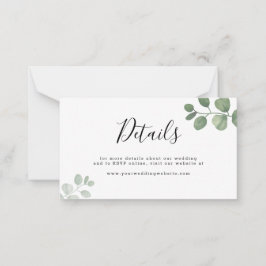 Cartão De Notas Detalhes do Casamento Eucalyptus Verde - Sage BUDG