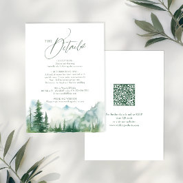 Cartão De Notas Detalhes do código QR da Floresta da Montanha Sage