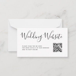 Cartão De Notas Detalhes do Site de Casamento em Script Código QR