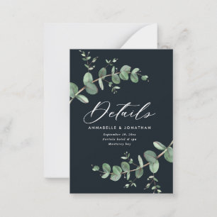 Cartão De Notas detalhes elegantes do eucalipto do casamento orçam
