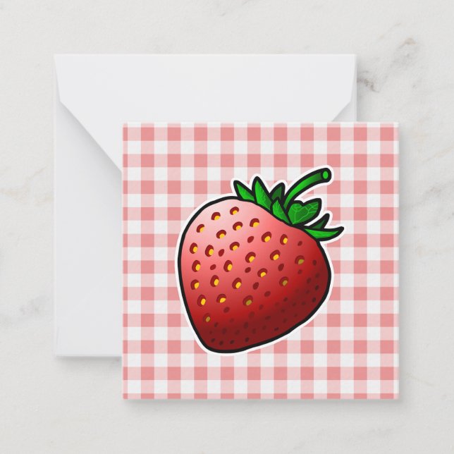 Cartão De Notas Dia das Mães Morango Vermelho (Frente)