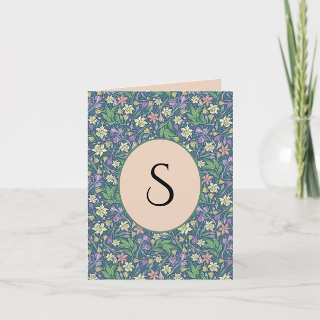 Cartão De Notas Dia de as mães primavera Garden Daffodils Crocuses (Frente)