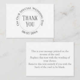 Cartão De Notas Dia de Casamento Obrigado Nota