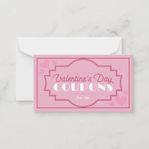 Cartão De Notas Dia de os namorados de vinheta personalizada Cupon