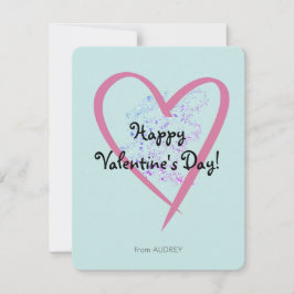 Cartão De Notas Dia dos Namorados de Sala de Aula com Purpurina Si