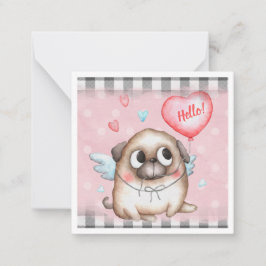 Cartão De Notas Dia dos Namorados Pug Fofo