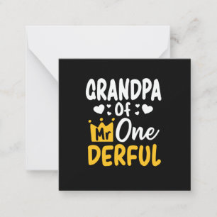Cartão De Notas Dia dos Pais Avô do Sr. Onederful no 1º Aniversár