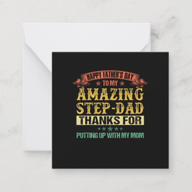 Cartão De Notas Dia dos Pais | Feliz Dia dos Pais ao Padrasto (Frente)