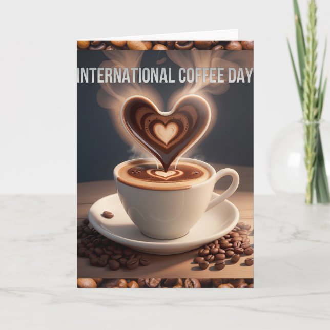 Cartão De Notas Dia Internacional do Café (Frente)