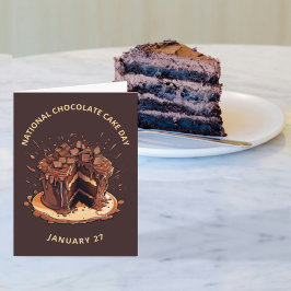 Cartão De Notas Dia Nacional Decadente do Bolo de Chocolate
