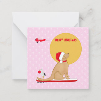Cartão De Notas Dias de Praia Conjunto Natal Dourado Rosa