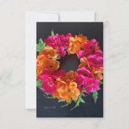 Cartão De Notas Dias Felizes - Terra Floral Cor-de-Rosa e Laranja