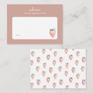 Cartão De Notas Dicas de Educação com Morango em Aquarela Rosa