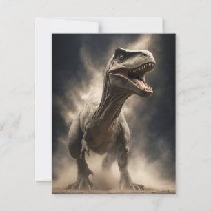 Cartão De Notas Dinossauro Animal Selvagem Arte Retrato Dramática