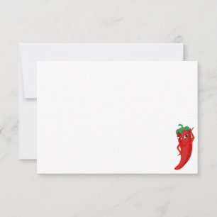 Cartão De Notas Diva Pimenta Vermelha Quente Personalizado Em Bran