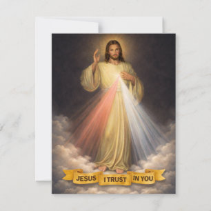 Cartão De Notas Divina Misericórdia de Jesus Terço Oração Religios