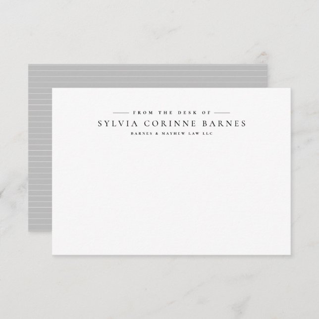 Cartão De Notas Do balcão de uma simples nota profissional pessoal (Frente/Verso)