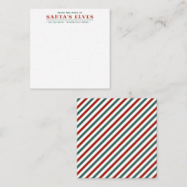 Cartão De Notas Do Gabinete dos Elfos de Papai Noel Cartãozinho de