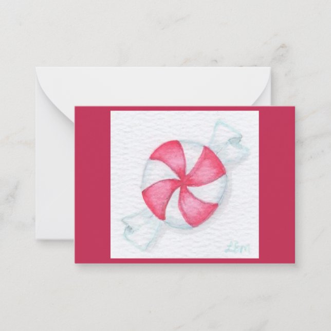 Cartão De Notas Doce de Hortelã-Pimenta (Frente)