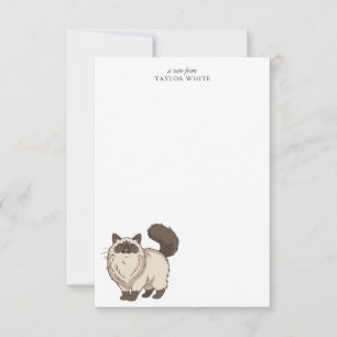 Cartão De Notas Doce Gato Ragdoll Personalizado Obrigado