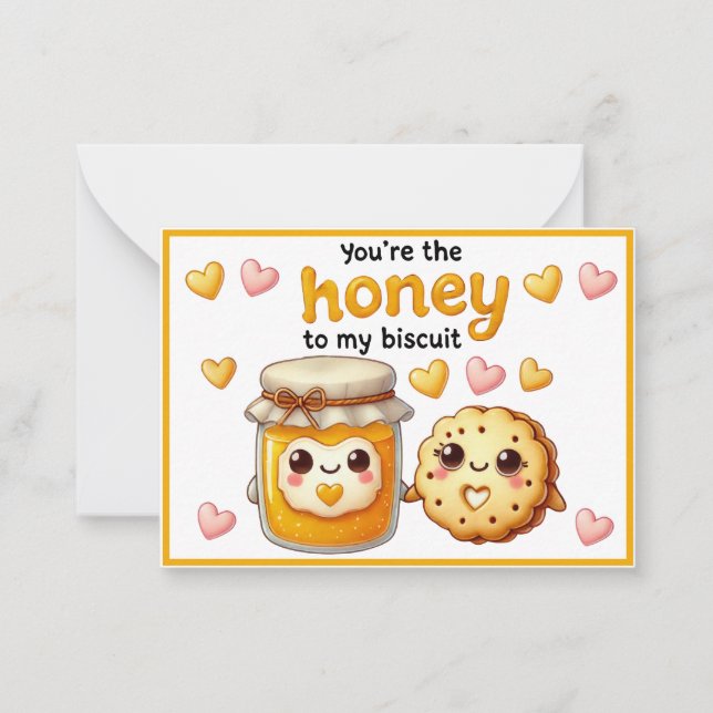 Cartão De Notas Doce Kawaii Mel e Biscoitos (Frente)