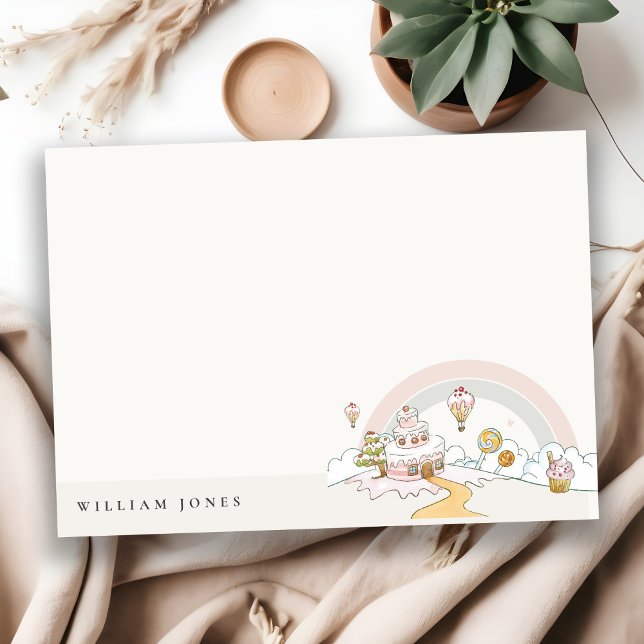 Cartão De Notas Doce Tempo Doce Terra De Doces Aniversário Infanti (Criador carregado)