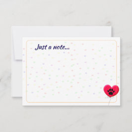 Cartão De Notas Dog Party Dog Paw Confetti Drawing Just a Note