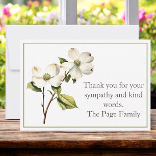 Cartão De Notas Dogwood Sympathy Obrigado Notecard