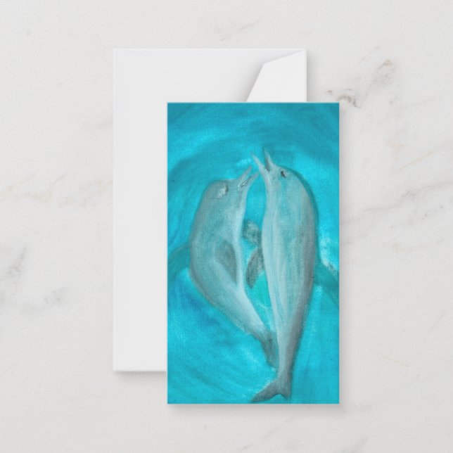 Cartão De Notas Dois golfinhos jogando selvagens e livres no ocean (Frente)