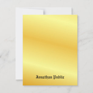 Cartão De Notas Dourada Caligrafia Monograma Personalizado