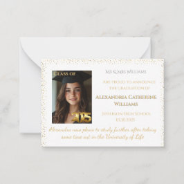 Cartão De Notas Dourada classe de placa de lançamento de graduação