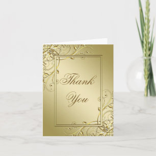 Cartão De Notas Dourado 50º aniversário do casamento Obrigado