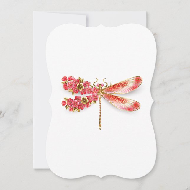 Cartão De Notas Dragonfly com joalheria sakura (Frente)
