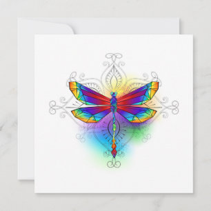 Cartão De Notas Dragonfly Poligonal