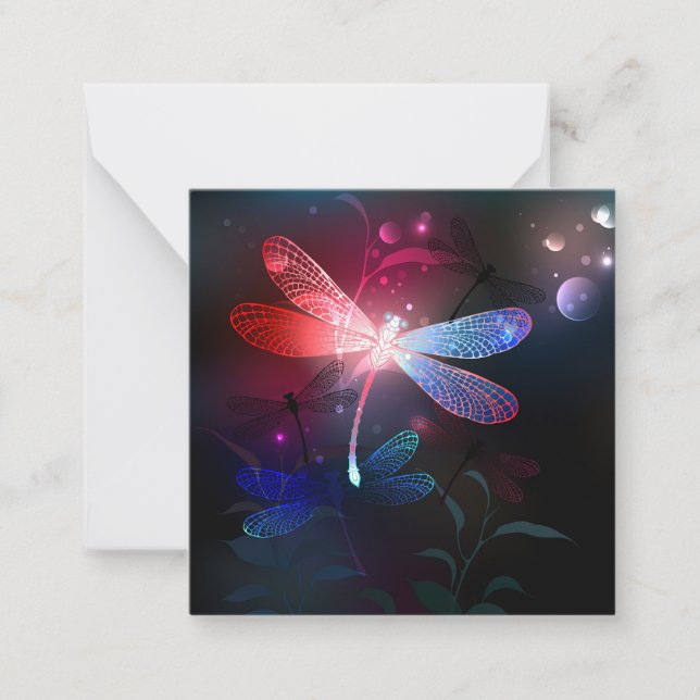 Cartão De Notas Dragonfly vermelha (Frente)