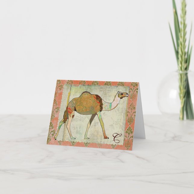 Cartão De Notas Dreamy Camel Monogram Notecard (Frente)