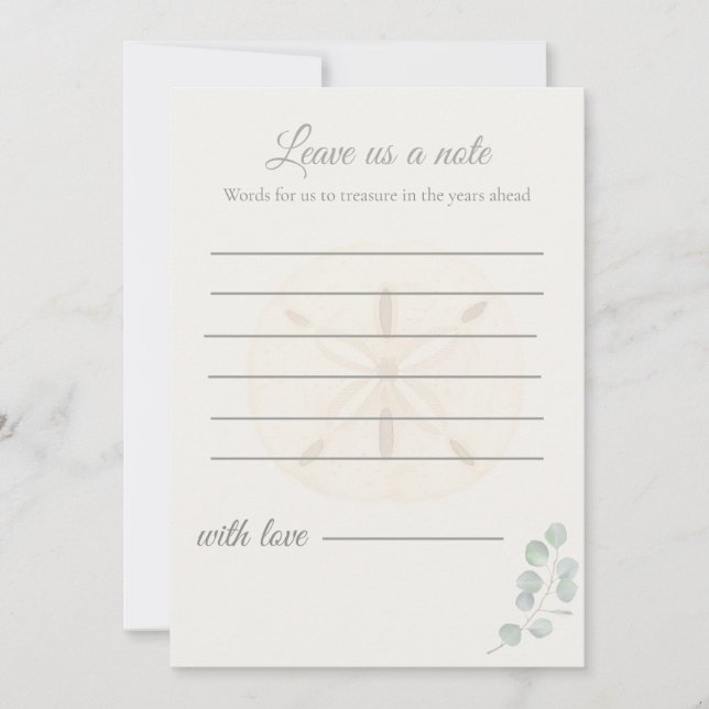 Cartão De Notas Driftwood Garden Wedding Message Cards | (Frente)