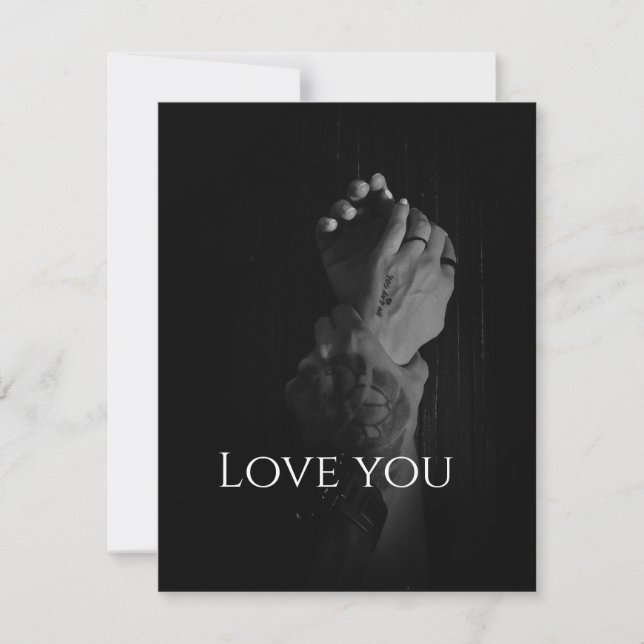 Cartão De Notas Duas Mãos de Mulher Detidas por Um Homem (Frente)