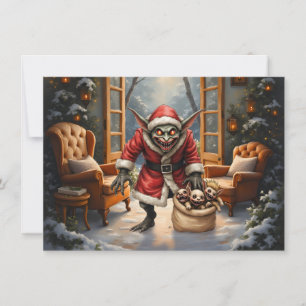 Cartão De Notas Duende Natalino Sinistro – Santa Malvado Fantasia 