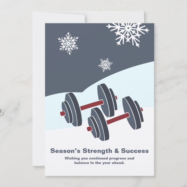 Cartão De Notas Dumbbell Season's Strength & Success Grey White (Frente)