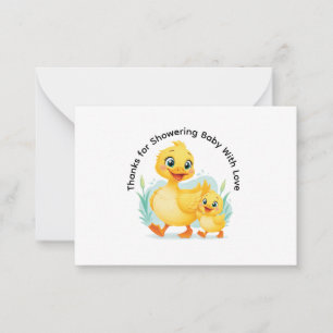 Cartão De Notas Duo de Patinhos da Felicidade Obrigado