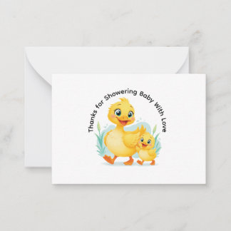 Cartão De Notas Duo de Patinhos da Felicidade Obrigado