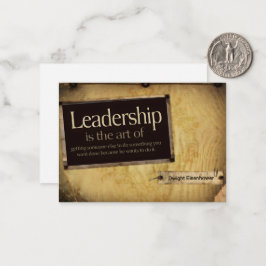 Cartão De Notas Dwight Eisenhower, citação inspiracional "Lideranç