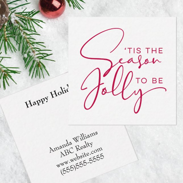 Cartão De Notas É Época de Ser Alegre Feriado (Personalized Christmas Notecard for Business)