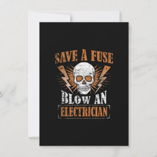 Cartão De Notas Economize Um Fusível Explodir Um Eletricista Humor
