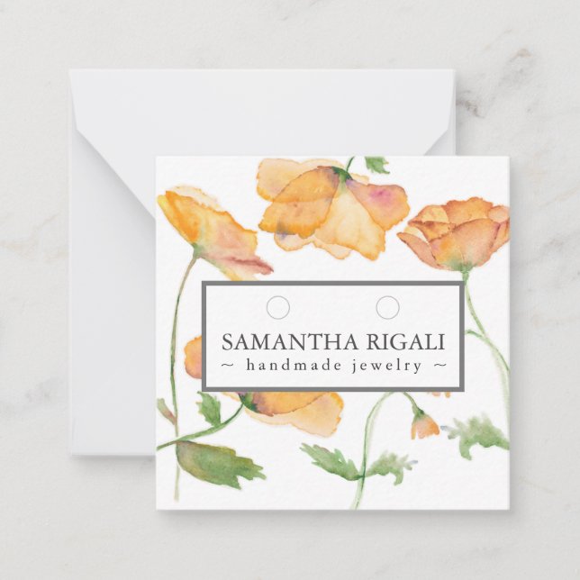 Cartão De Notas Ecrã do Colar Laranja da Flor (Frente)