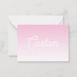 Cartão De Notas (Editable) Light Pink Color Ombre & Your Text